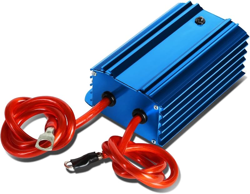 Auto Dynasty Universal Electric System Car Battery Voltage Stabilizer Regulator with Cable, (Blue)