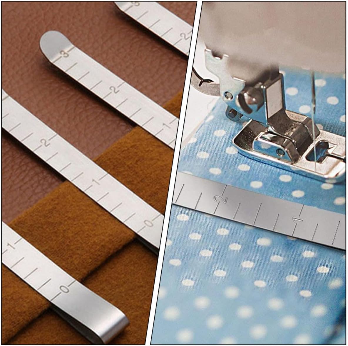 Cabilock 20pcs Metal Sewing Quilting Clips with Measurement Ruler and 2pcs Positioning Tape Set for Garment Hemming DIY Craft Knitting Clamp, Sewing Accessories for Dressmaking and Quilting