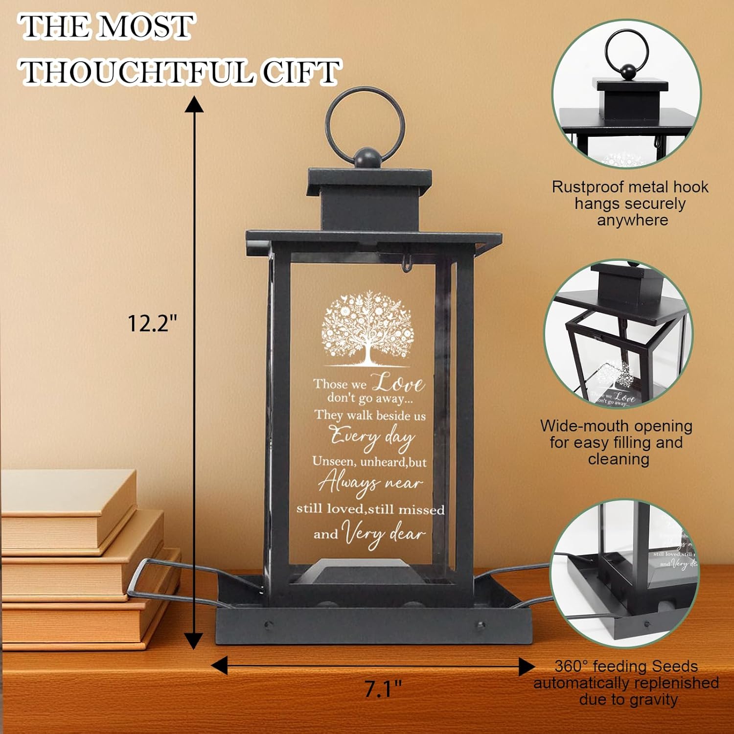 Sympathy Memorial Bird Feeders for Outdoors, Condolences Gifts for Loss of Loved One, Remembrance Condolences Bereavement Funeral Gift Idea, Grief Home Decor Keepsake Outside Garden - Image 5