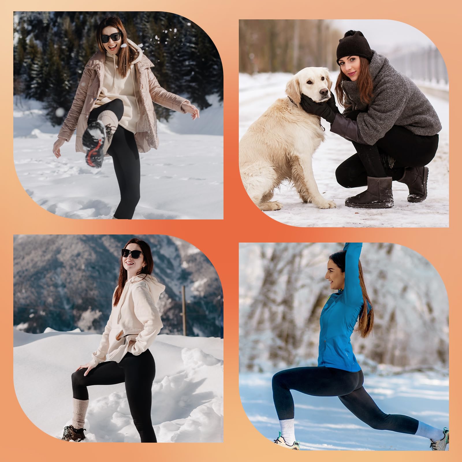 Ulknyss Leggings Donna Invernali Vita Alta Leggins Termici Sportivi Yoga Opachi Pantaloni Felpati per l'inverno Caldi