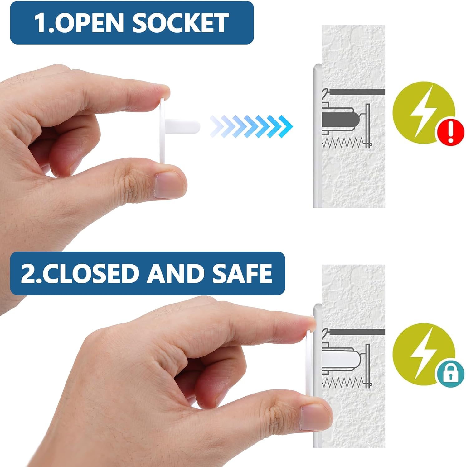 8 Pack Outlet Proof Covers, Protector Safety Improved Safety Plug Outlet Cover Proofing, White