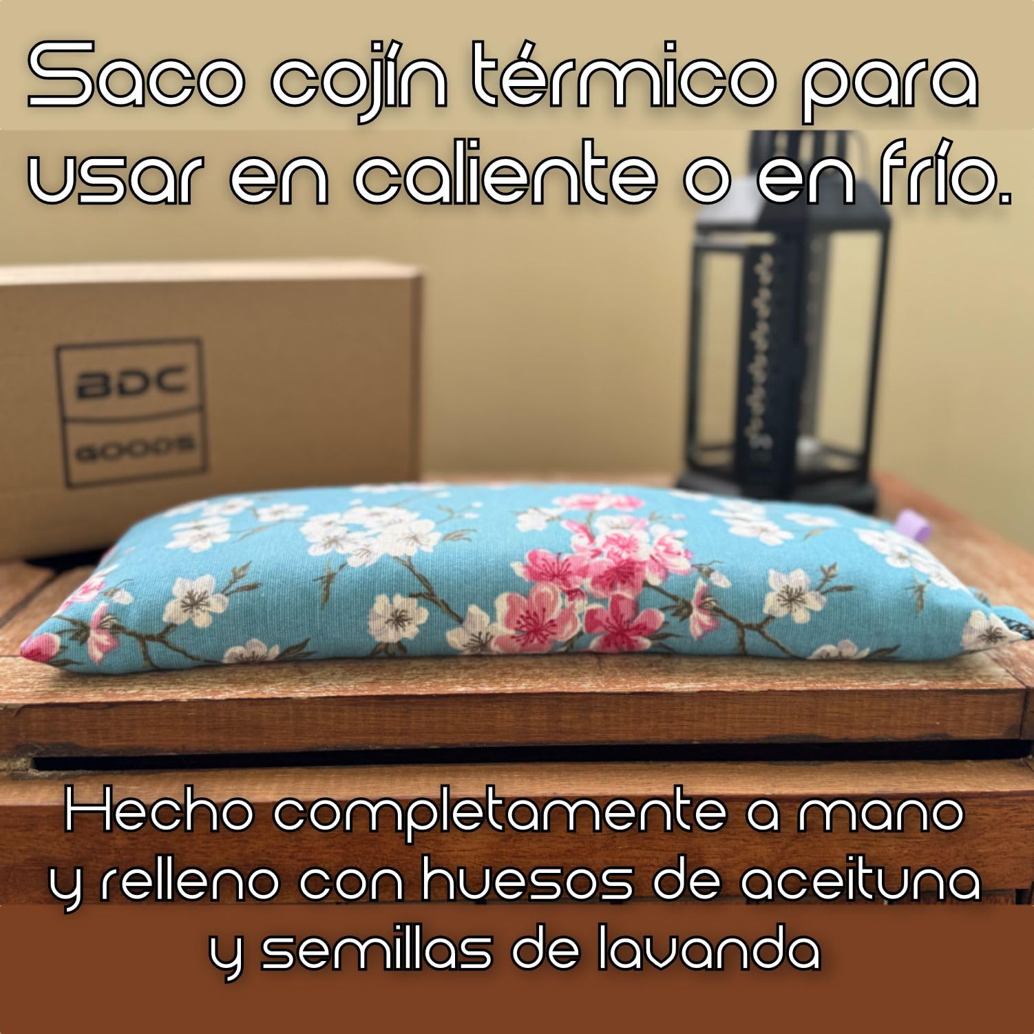 BDC Goods - Saco semillas microondas. Bolsa o cojin térmico para cuello, cervicales, lumbar, menstruación, etc.. o cualquier zona de dolor. Se le aplica frio o calor.