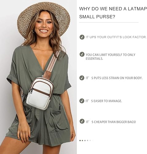 Miniatura 3 de LATMAP Sling Bag For Women Faux Leather Small Casual Daypack Backpack Fanny Pack Crossbody Chest Bags Purse