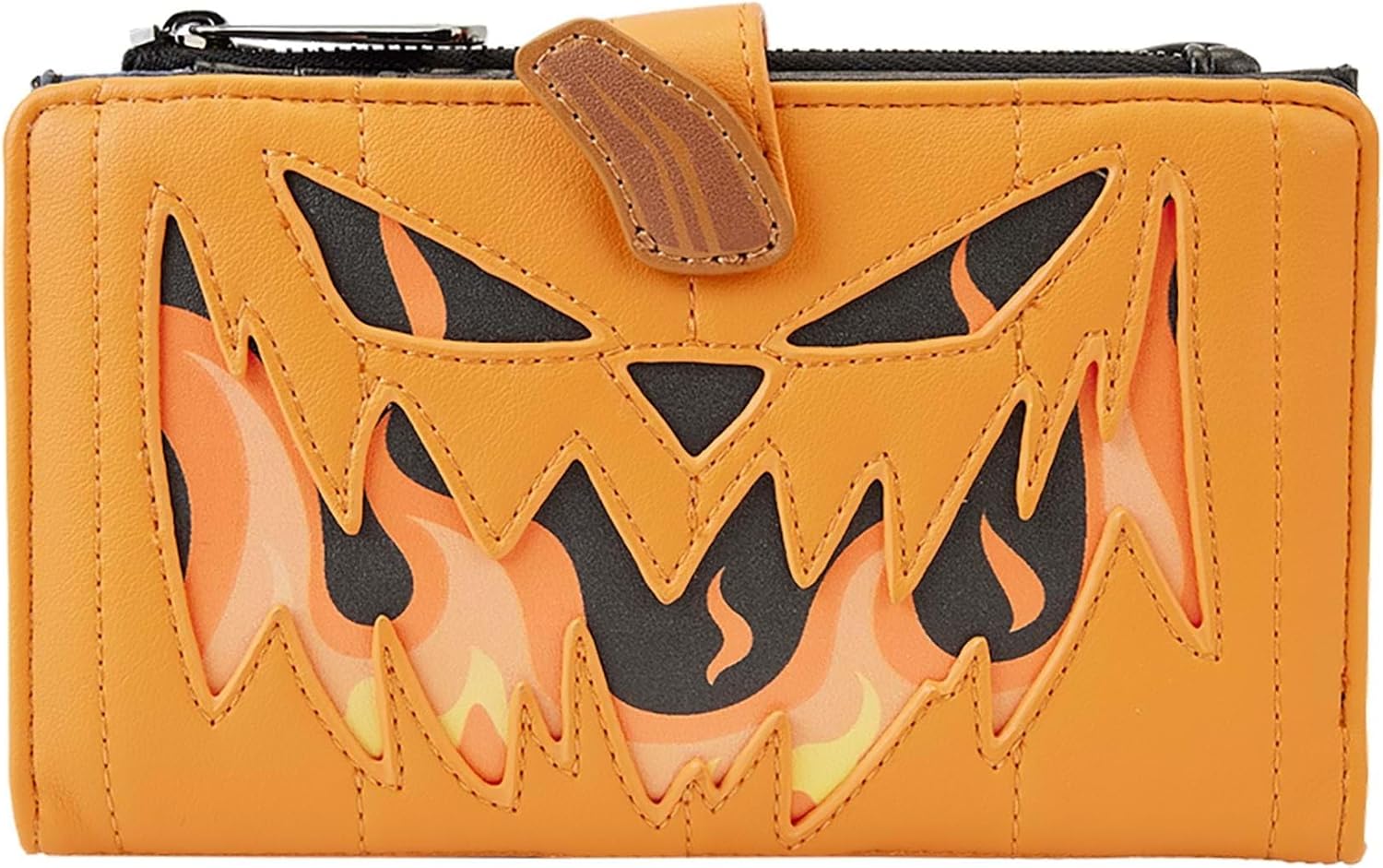 Loungefly Disney Jack Skellington Flaming Pumpkin Head Flap Wallet Halloween Wallets Standard