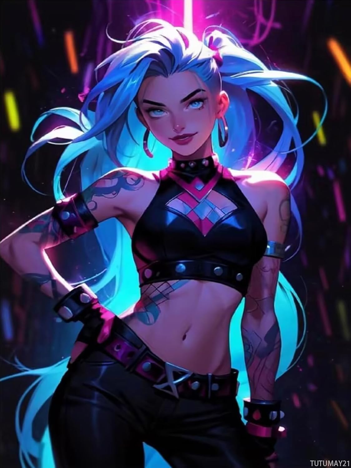 TUTUMAY21 Diamond Painting Kits for Adults Pinup Anime Gaming Women Painting DIY 5D Full Drill Diamond Dots Paintings with Diamonds Gem Art and Crafts Home Decor 12x16inch