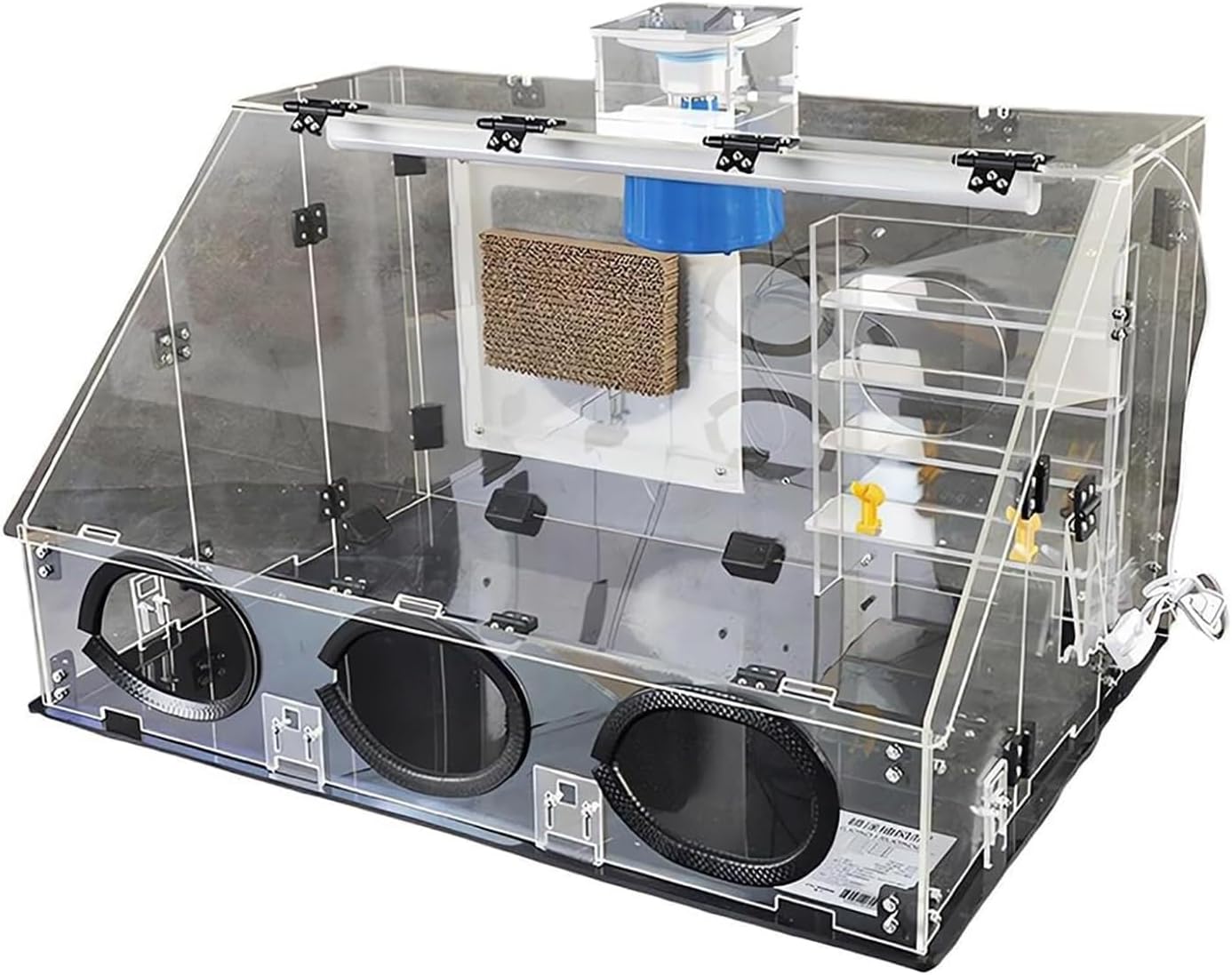 Airbrush Spray Booth, with 40W Exhaust Fan & Led Light, 3 Levels Adjustable, for Spraying Models Arts Crafts (B)