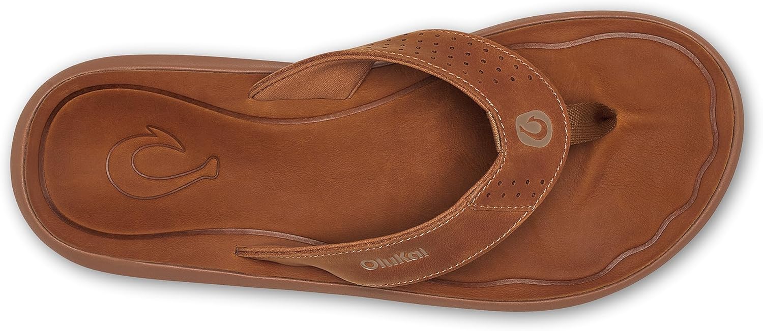 OLUKAI Pili Men's Leather Sandals, Sleek & Versatile Design, Comfortable & Waterproof Straps, Arch Support & Everyday Wear - Image 5