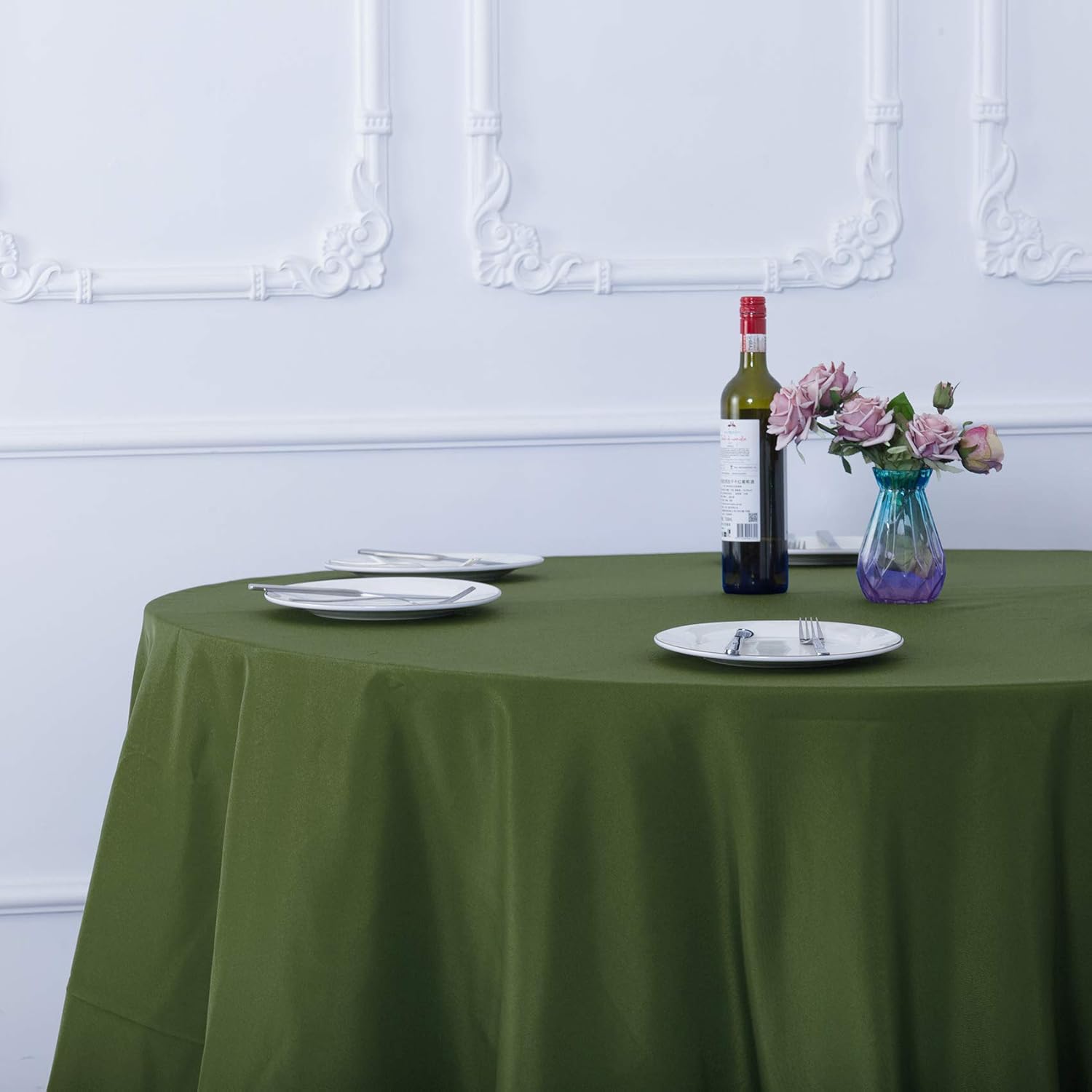 Ascoza 2pack 120 Inch Willow Round Tablecloth in Washable Polyester Fabric for Wedding/Banquet/Restaurant/Parties - Image 7