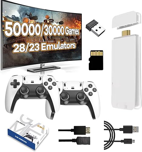 Miniatura 1 de M15 Retro Game Stick, consola de juegos retro incorporada, más de 50000 juegos, 28 emuladores, consola de juegos retro inalámbrica HDMI 4K con dos
