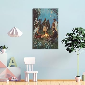 GLMHOK Medieval Armored Knights Poster European Armored Warriors Crusade Decorative Painting Canvas Poster 08x12inch(20x30cm)