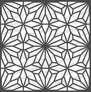 Geometric Pattern Stencils for Furniture Painting - Geometric Flowers - Size: 12X12 Inches - Floral Pattern Stencils for Painting - Flower Pattern Stencil for Craft and Art