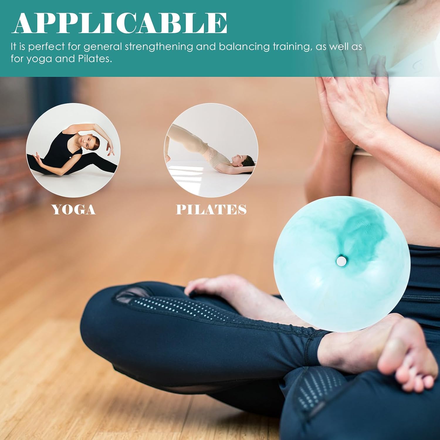 25cm Ink-Style Multi-Color Reusable Gym Balance Ball Portable Yoga Accessory for Home Workout and Fitness Training image 4