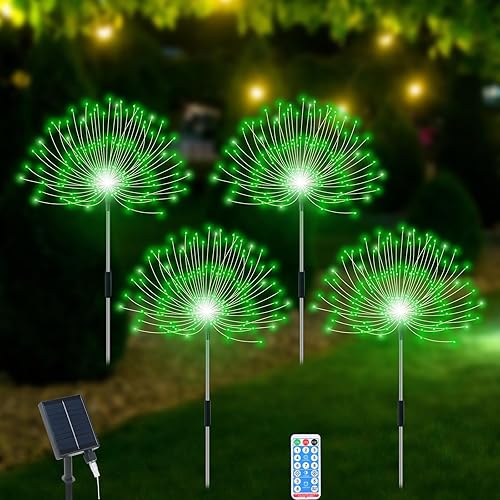 Miniatura 13 de Luces Solares de Jardín para Exteriores Impermeables, Paquete de 2 120 Luces LED Solares de Fuegos Artificiales Decorativas Decoración de Jardín
