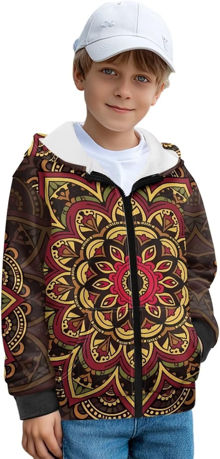 Pensura Boys Girls Zip Up Hoodies Sweatshirt Fall Winter Hooded Jacket Long Sleeve Shirts