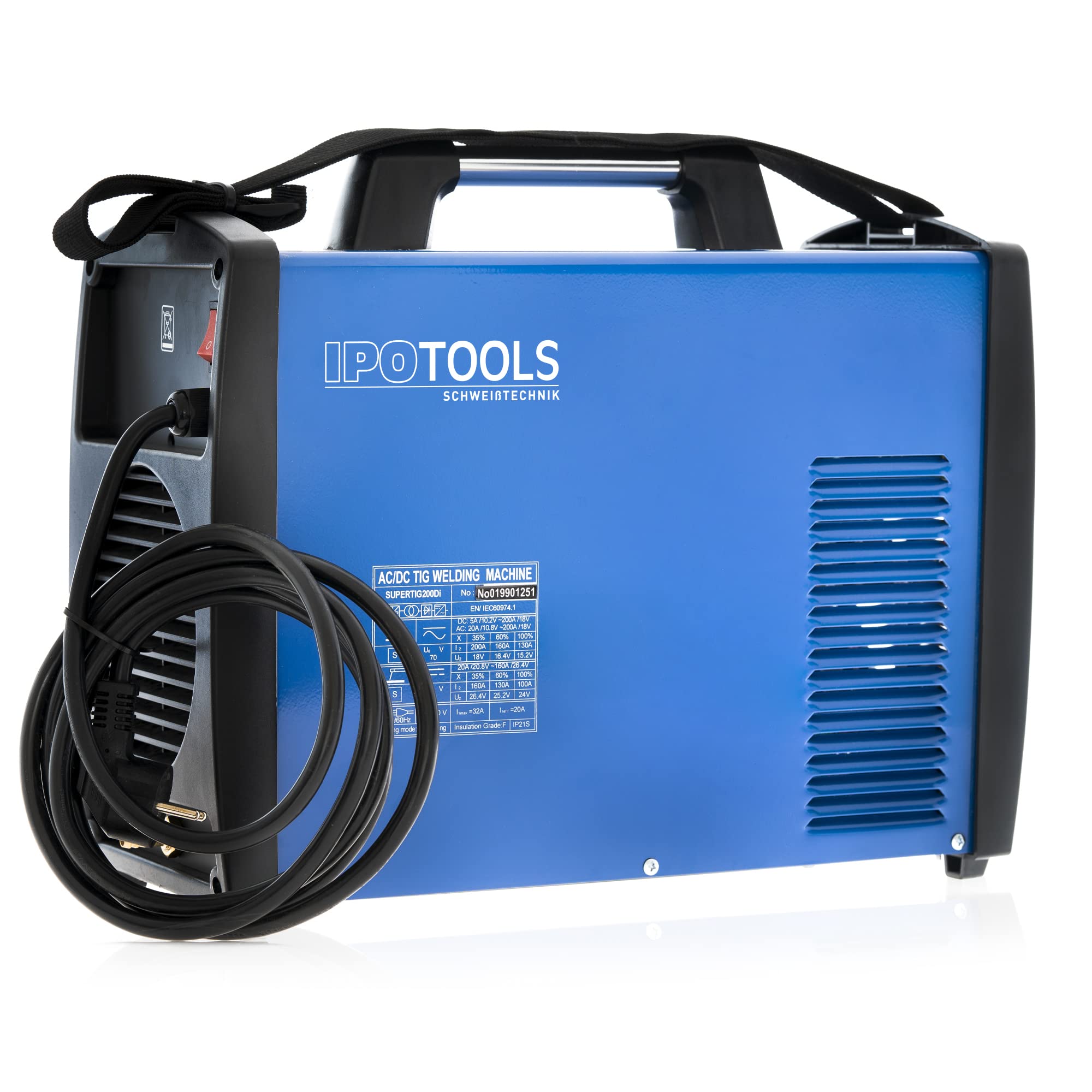IPOTOOLS SUPERTIG 200DI Saldatrice TIG - Saldatrice TIG con IGBT 200A 230V, Saldatrice a elettrodo MMA 3 in 1, Saldatrice portatile, 7 anni di garanzia