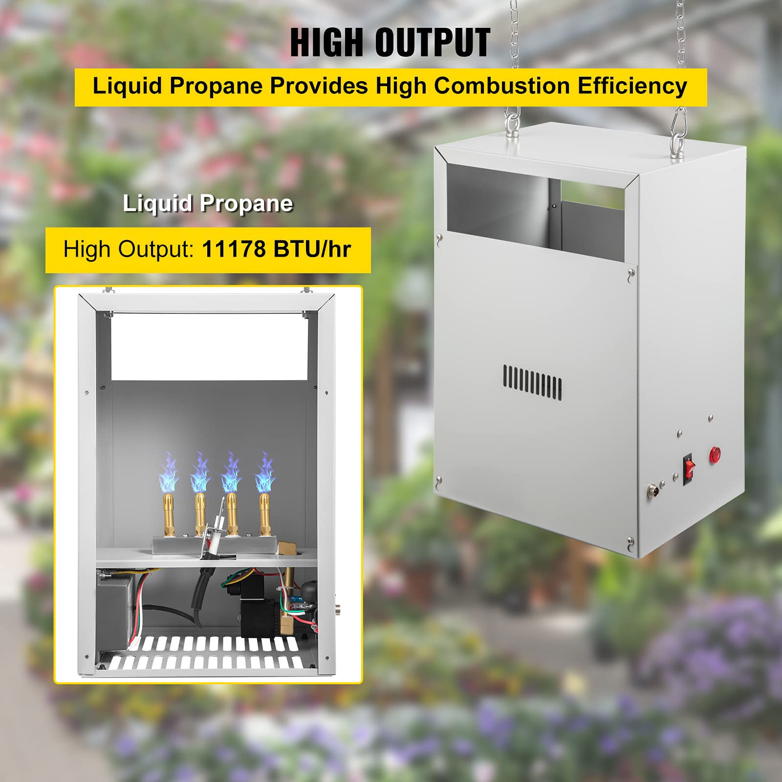 Generador de CO2 de 4 quemadores de CO2 de latón para Planta, Encendido electrónico Integrado, 11178 BTU/HR propano líquido/generador de dióxido de Carbono de Gas Natural, para inv LP