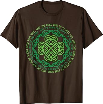 Irish Blessing Celtic Knot & 4-Leaf Clover Luck T-Shirt