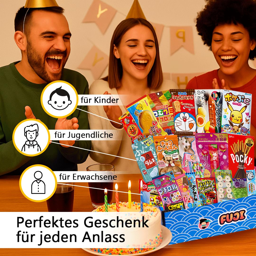 JAPON MARKET | JapanBox Sonderausgabe: Japanische Süßigkeiten Box | Premium Mystery Box Mit Japanischen Snacks, Sweets, Ramen, Schokolade, Candy Und Getränken | Snackbox | Süßigkeiten Box | Fuji
