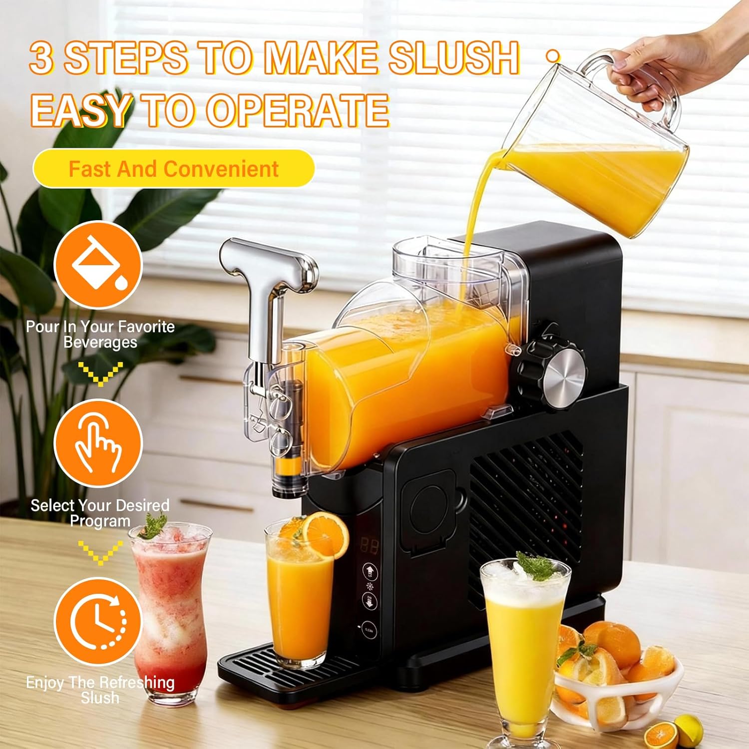2-in-1 smoothie/soft ice cream machine, 57oz Frozen Drink Maker, 5 Preset Modes, Auto-Cleaning, No Ice Needed, for Milkshakes, Margarita Slushies & Frozen Beverages