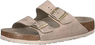 birkenstock arizona suede leather washed metallic rose gold