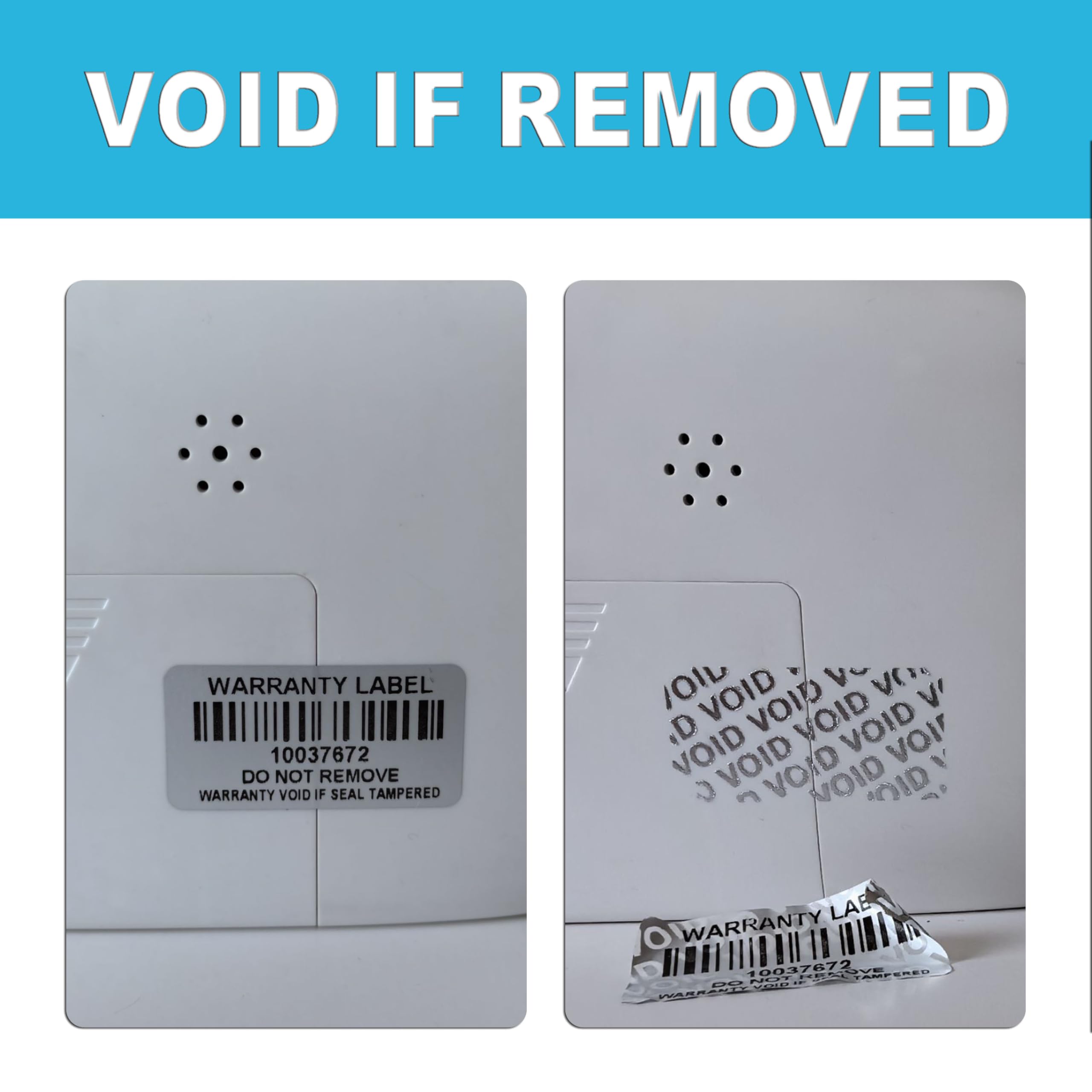 Manipulationssichere Barcode-Aufkleber mit individueller Seriennummer, Sicherheitsgarantie, Void Aufkleber, Versiegelungsetikett für Pakete (120 Stück, 4,1 x 2 cm, mattes Silber)