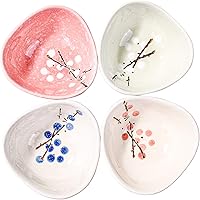 Vista 7 de Juego de 4 platos de cerámica para salsa de soja japonesa, tazas para condimentos de sushi