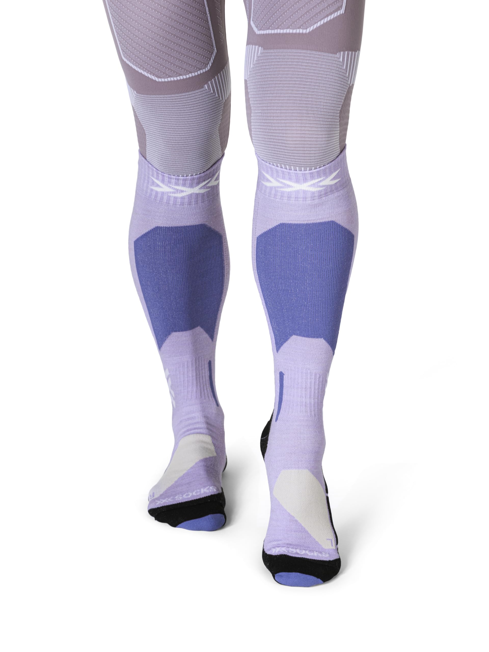 X-Socks Ski Discover Merino OTC - skarpety narciarskie zapewniające komfort i ciepło - opaska O-Ring zapewniająca bezpieczne dopasowanie i wsparcie - Seal Grey/Light Sand, 39-41
