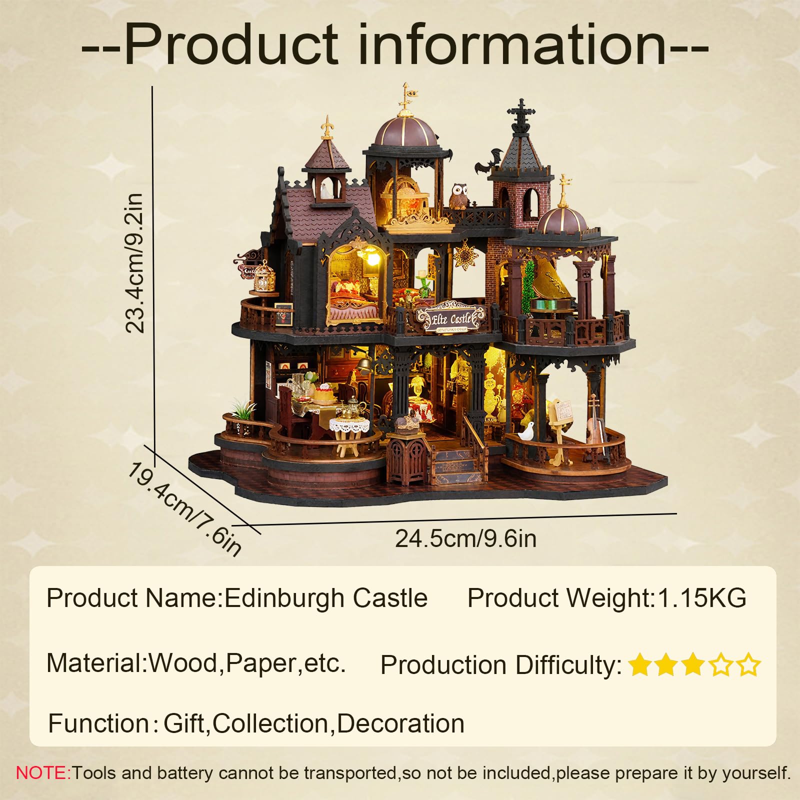 Amazon.com: CUTEROOM DIY Miniature House Kit, Wooden Dollhouse Kit