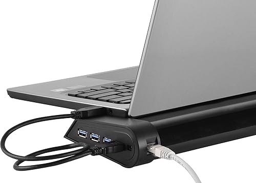 Miniatura 5 de Silverstone Tek - Enfriador multifuncional para laptop con ventilador de flujo cruzado, capacidades de red y 3 puertos USB 3.0 SuperSpeed (NB05B)