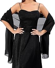 Jeffdad Sheer Chiffon Schal, Stola für Abendkleid Damen Halstuch, 200 x 70 cm Soft Chiffontücher Leichter Schultertuch Sommer Schal Damen Festliche Stola für Hochzeit Braut Party