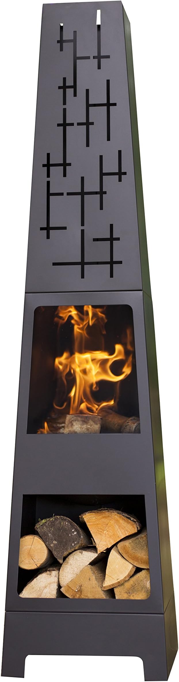 Oxford 56252 Barbecues Cherwell Contemporary Chiminea, Black, 36 x 36 x 151 cm