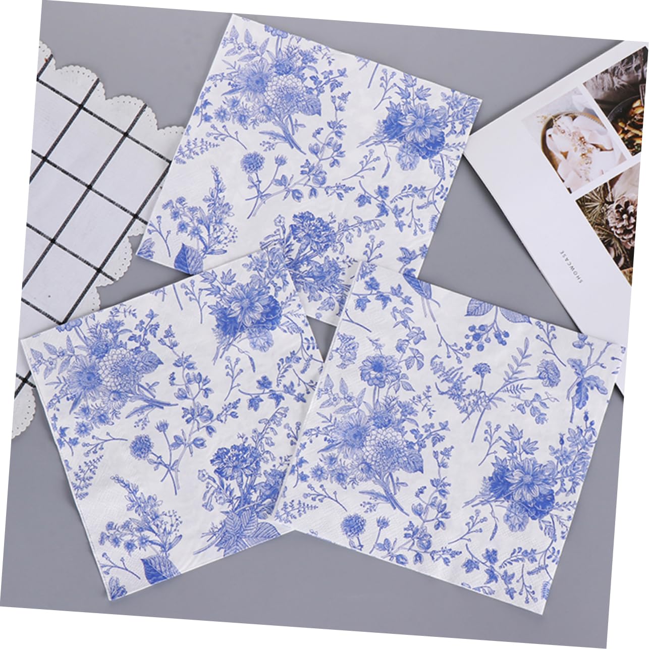 3 Series Servilletas De Floral Para Bodas Fiestas Decorativas Y Prácticas 100 Piezas*3
