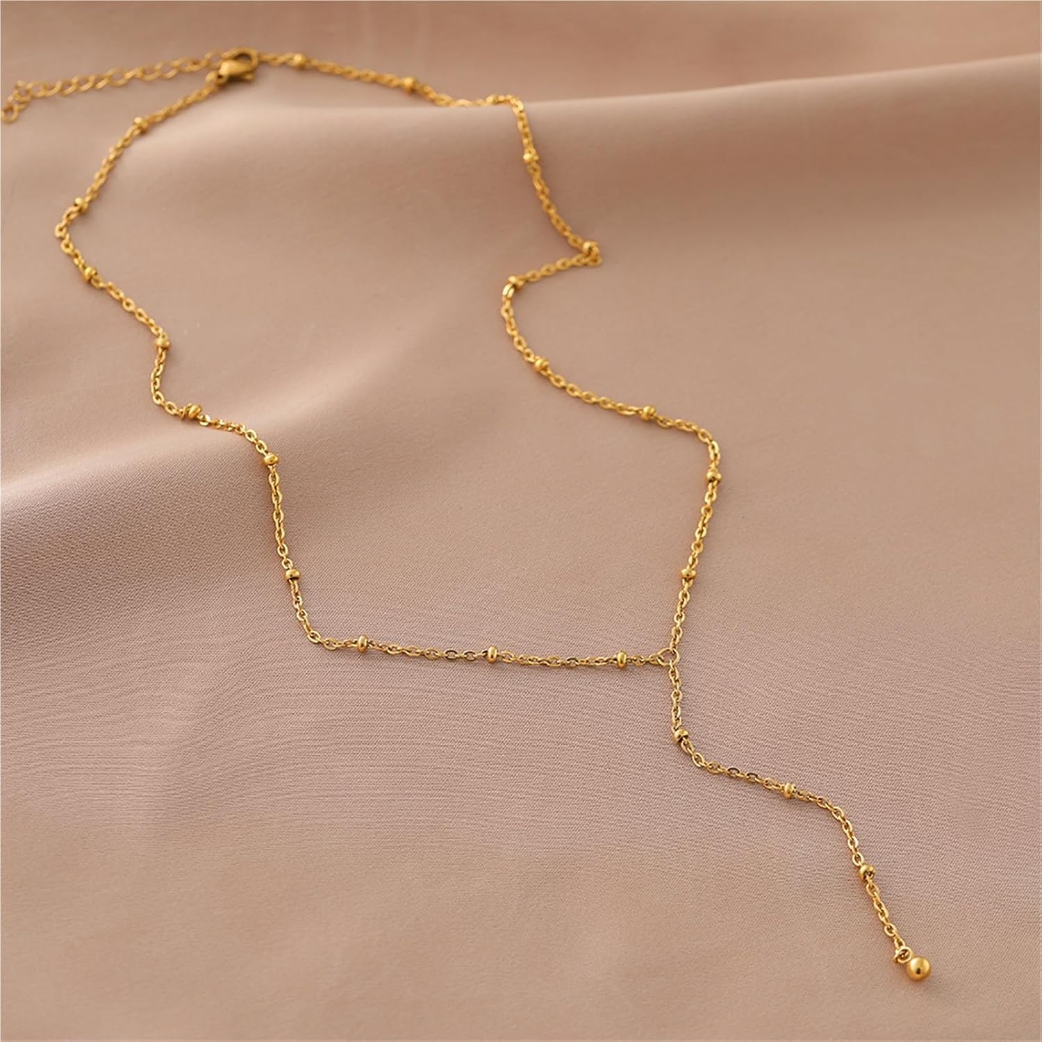 Stainless Steel Necklaces Minimalist Beads Collar Chain Fashion Atmospheric Necklace For Women Jewelry Gifts 1Pcs