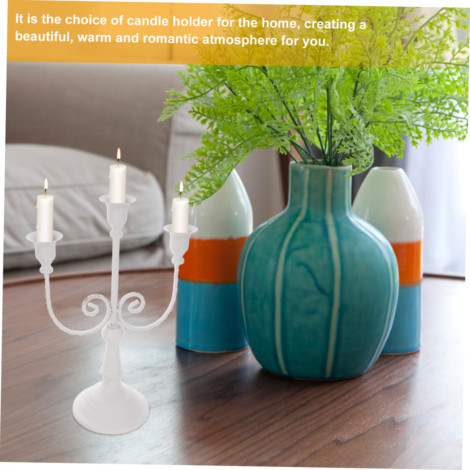 Candelabro de Hierro Europeo de 3 Brazos, Decoración Delicada para Hogar y Eventos, Adecuado para Centro de Mesa en Inauguraciones y Regalos
