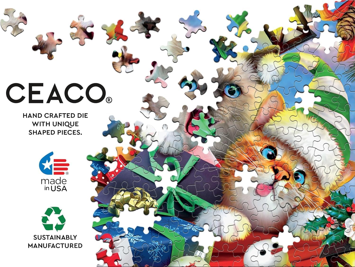 Ceaco - Howard Robinson - Selfies - Holiday Cats - 500 Piece Jigsaw Puzzle