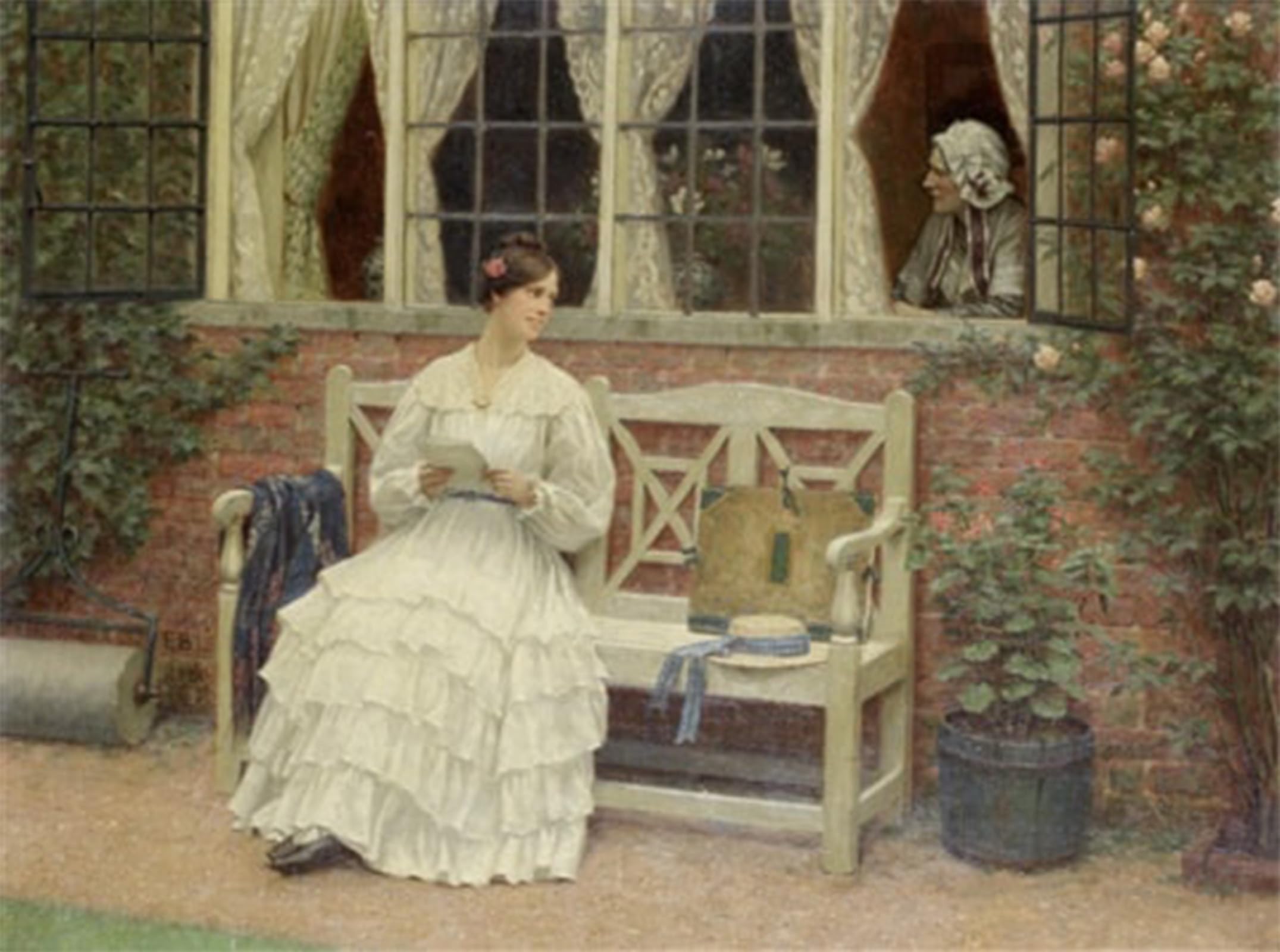 ARTXLXXBN Famous Painting Canvas Artwork Graffiti Print le ultime notizie Edmund Blair Leighton Portrait Canvas Image for Home Decor 60x90cm
