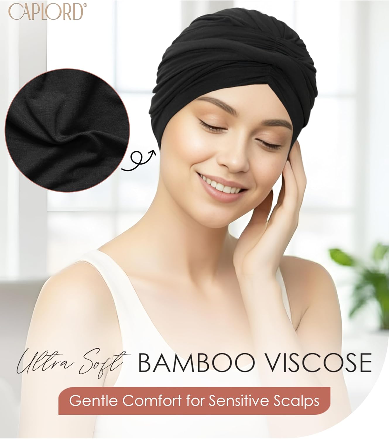 CAPLORD Chemo Headwear for Women, Turban Beanie, Cancer Head Wrap, Alopecia Hat, Hair Loss Cap, Chemotherapy Scalp Covering - Image 3