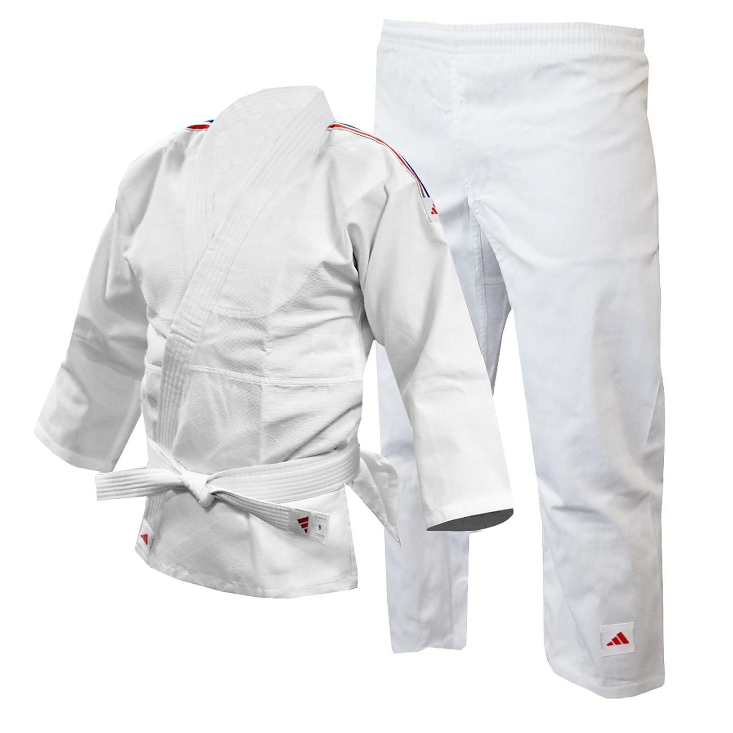 adidas Judo-Gi für Männer, Frauen und Kinder, perfekt für Training und Sparring, leichte Kampfsport-Uniform, weißer Gürtel inklusive, 250 g (Größen 110–160 cm)