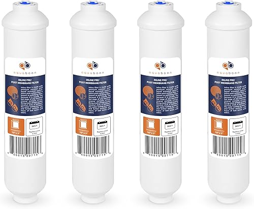 Aquaboon Filtro de agua de carbón activado en línea T33 para refrigerador, máquina de hielo con conexión rápida para línea de agua de 14 compatible