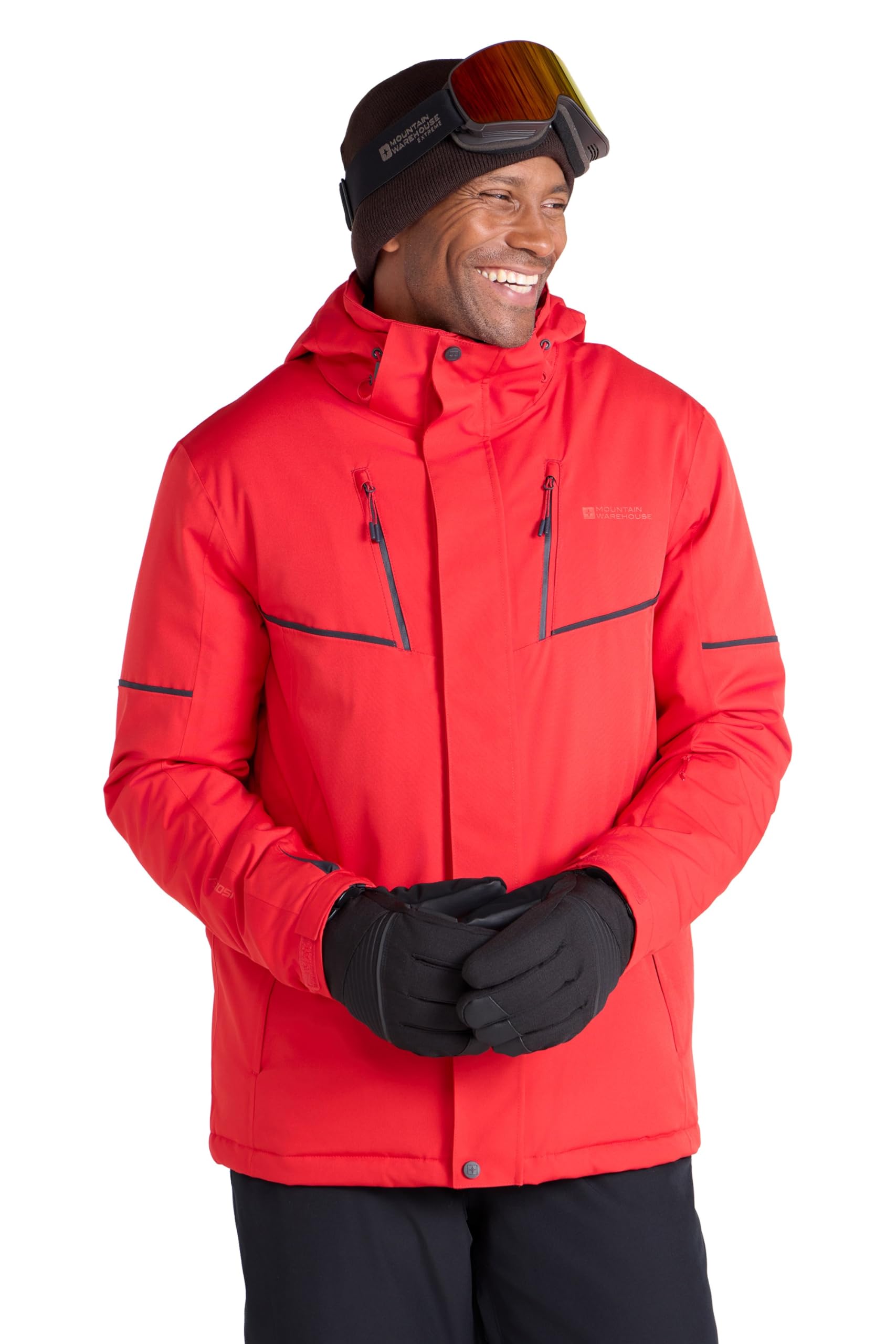 Mountain Warehouse Galactic Extreme Mens Ski Jacket -Warm Waterproof Winter Coat, Breathable -For Snowboarding, Skiing M Red