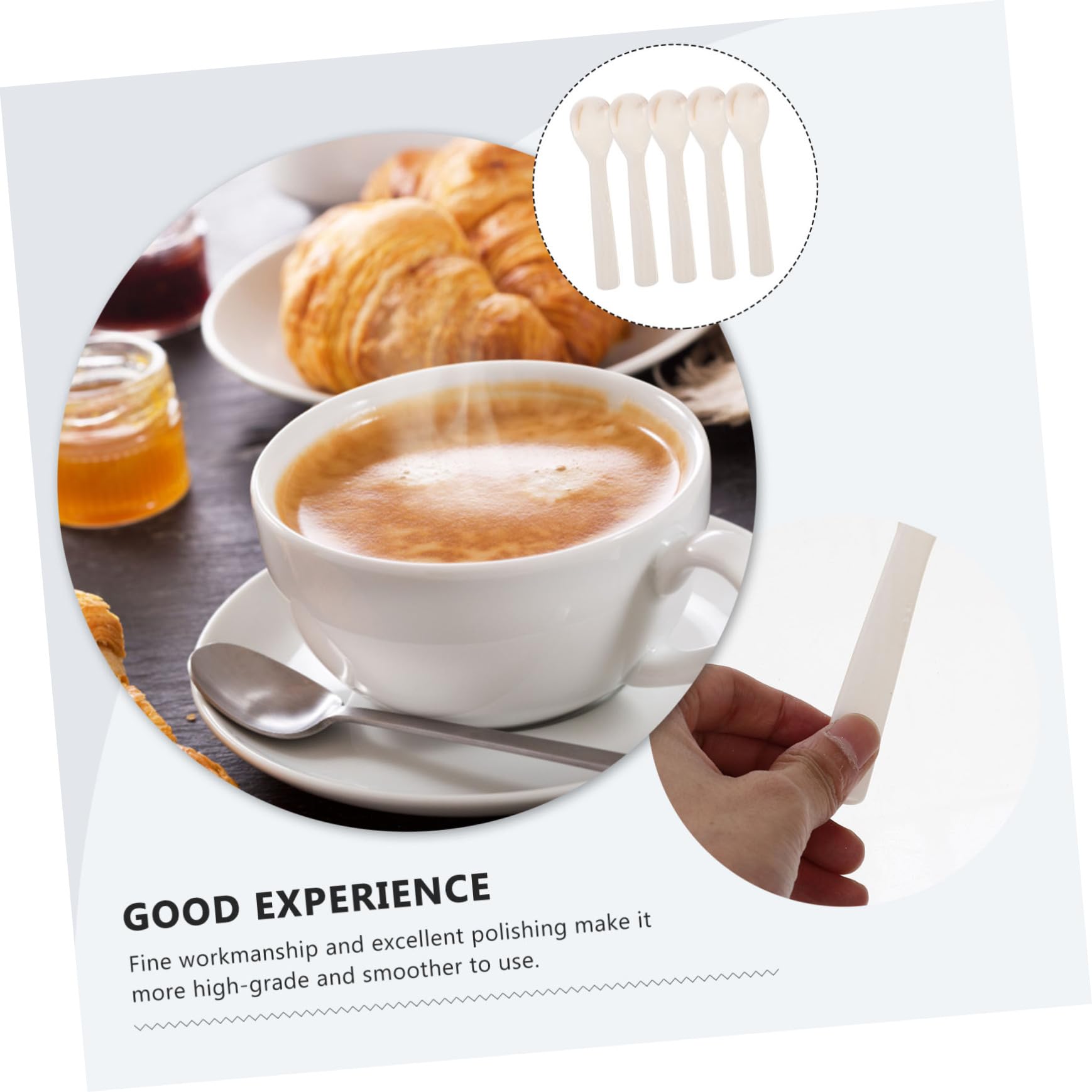 Amosfun 10 Stk Natürlicher Schalenlöffel Kaffeelöffel Espressolöffel Kaffeelöffel Für Den Haushalt Retro- Löffel Für Kaffee Schale Mini-löffel Hülse