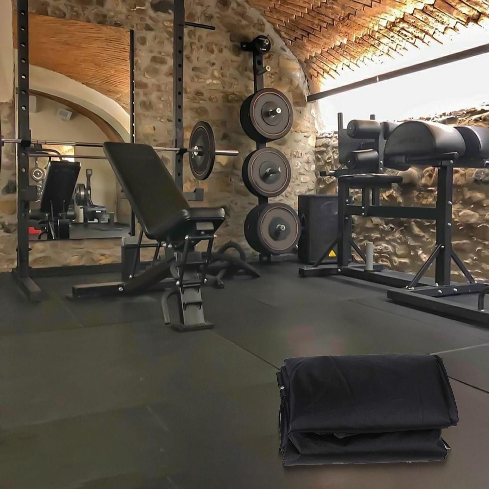 Copertura protettiva Oxford 420D, per set da palestra domestica, riparo resistente alle intemperie e alla polvere, con cinghie regolabili, per panca pesi Power Rack, 2 misure (L)