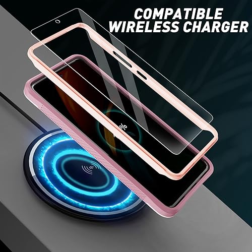 Miniatura 7 de URBANITE Funda protectora resistente a prueba de golpes para Samsung Galaxy A53, de grado militar, con protector de pantalla y soporte (rosa)