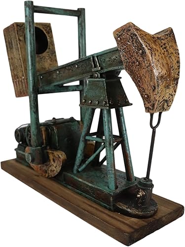 Miniatura 3 de Ebros Gift Rústico Vintage Nodding Donkey Pumpjack Oil Derrick Rig Soporte para botellas de vino Estante Caddy Estatua Salvaje Oeste Pumpjack