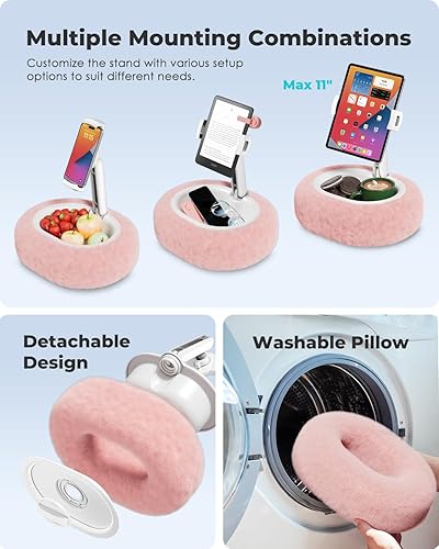 Miniatura 5 de Viozon Soporte de almohada para tableta, soporte de almohada Kindle, compatible con tabletateléfono de 4 a 11 pulgadas con cuenco pequeño,