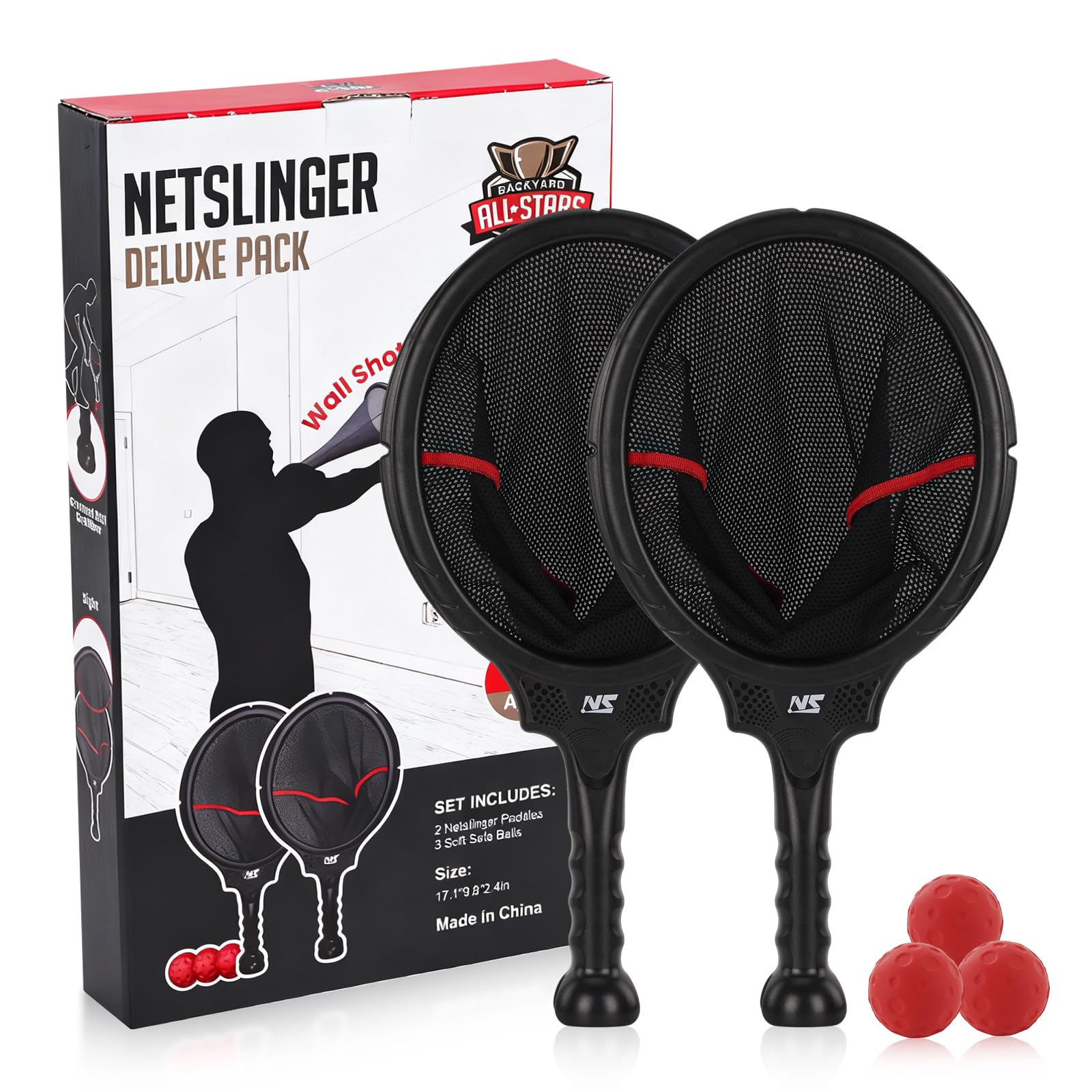 BACKYARD ALL-STARS Slingshot Scoop Ball Set - Family Party Game, Play Solo or with 2 Play…