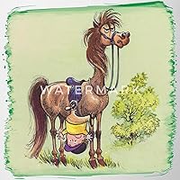 Vista 2 de Spreadshirt Thelwell Equestrian Hanging by Stirrup Fun Fail - Taza de dos tonos, talla única, blanco/azul cobalto