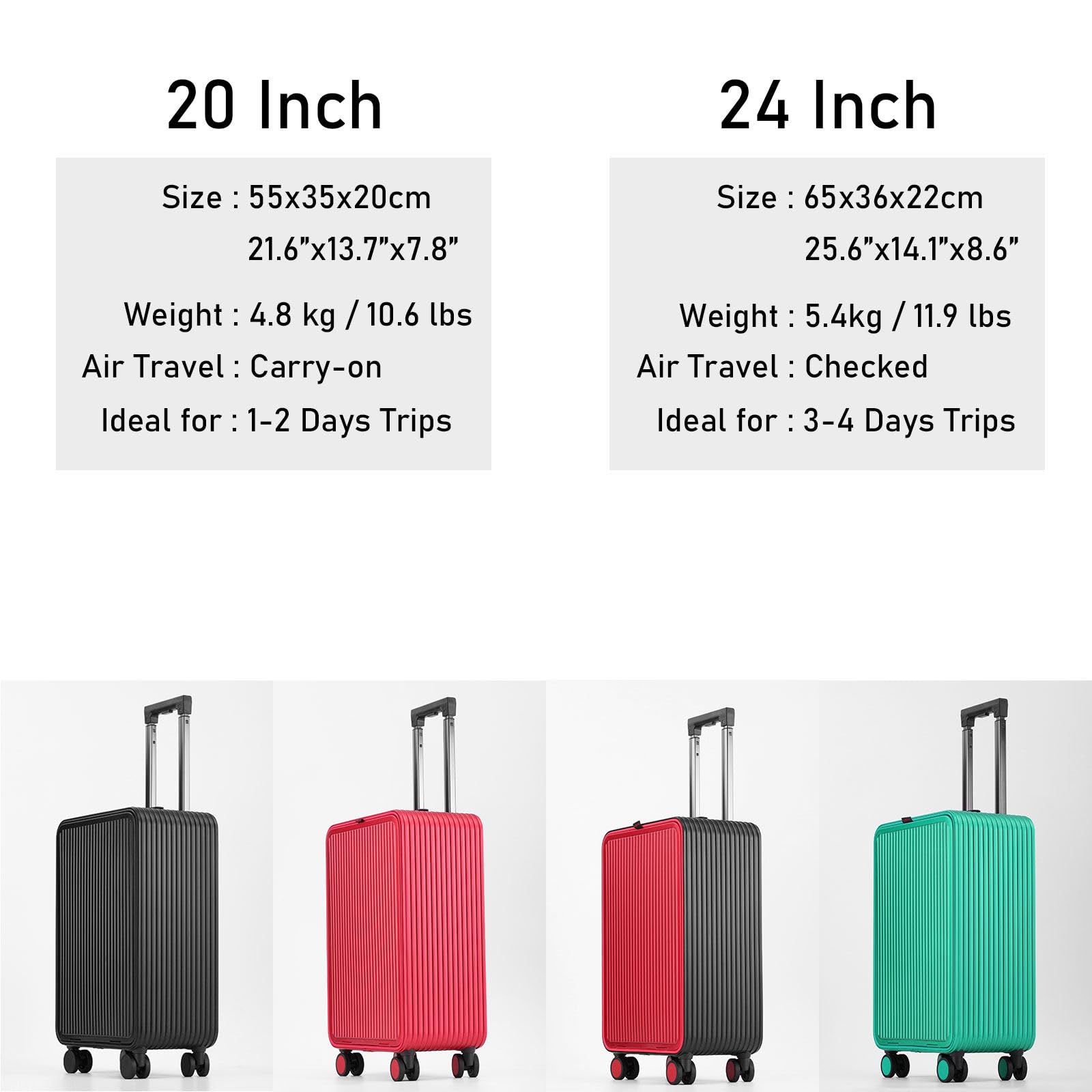 LEOVEN LS-0760 Nowoczesna walizka aluminiowa z pogrubioną podszewką, wiele kieszeni, aluminiowy uchwyt teleskopowy, zamek celny TSA, ciche podwójne kółka obrotowe 360°