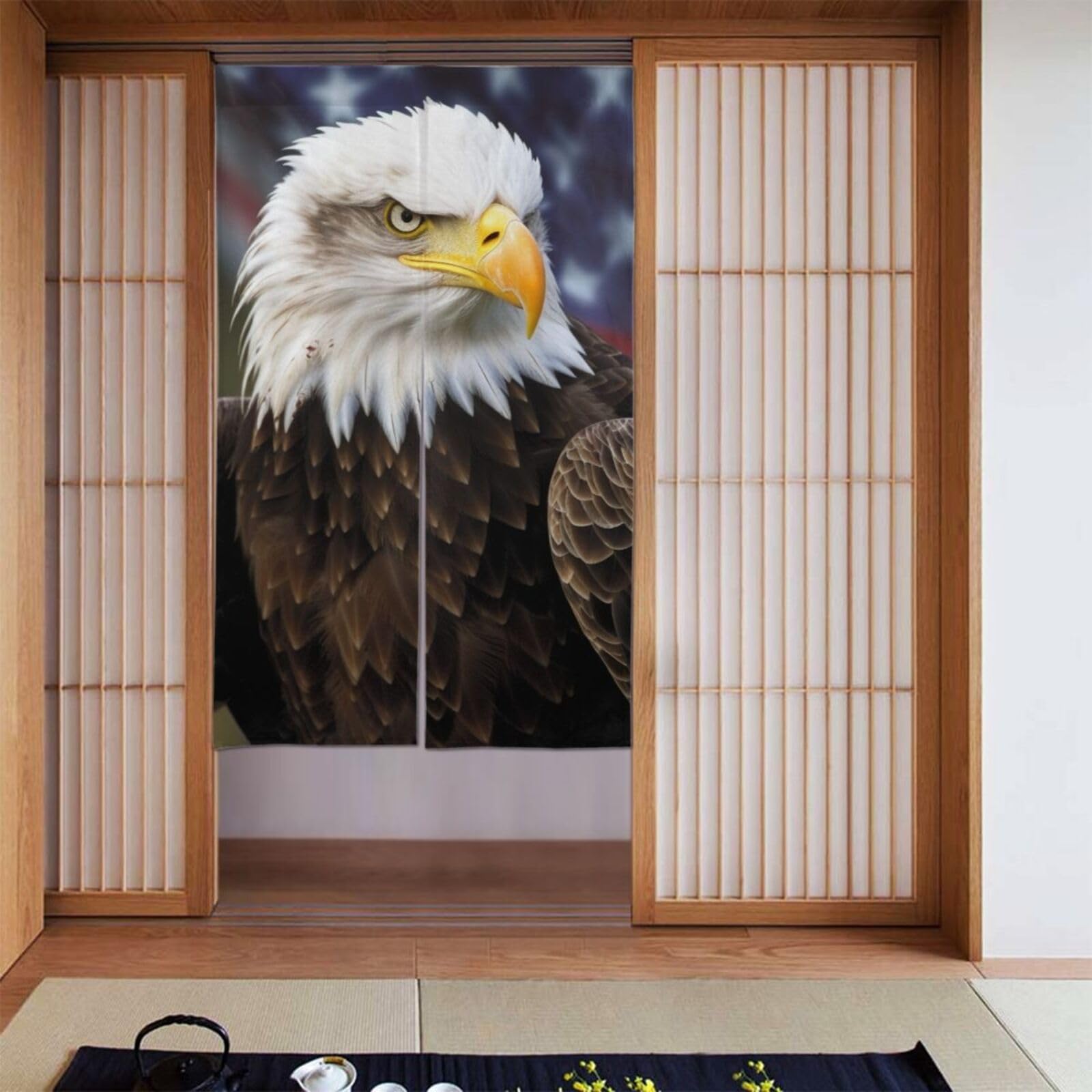 Rideaux de séparation occultants aigle américain pour isoler la salle de bain et la chambre