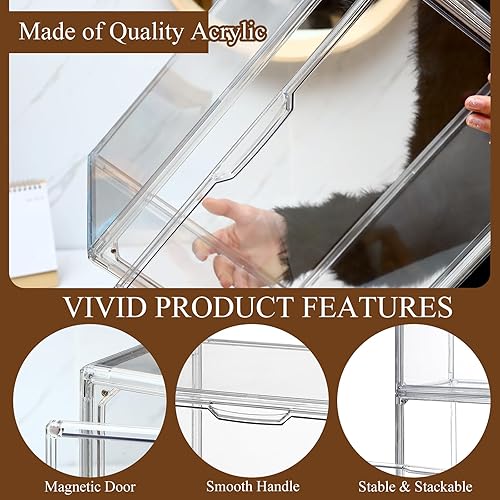Miniatura 3 de 8 piezas de acrílico de varios tamaños con puerta magnética, bolsa transparente, caja de almacenamiento, organizador de almacenamiento de plástico